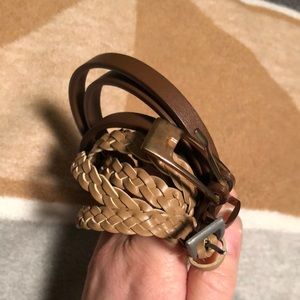 pair of Zara skinny belts